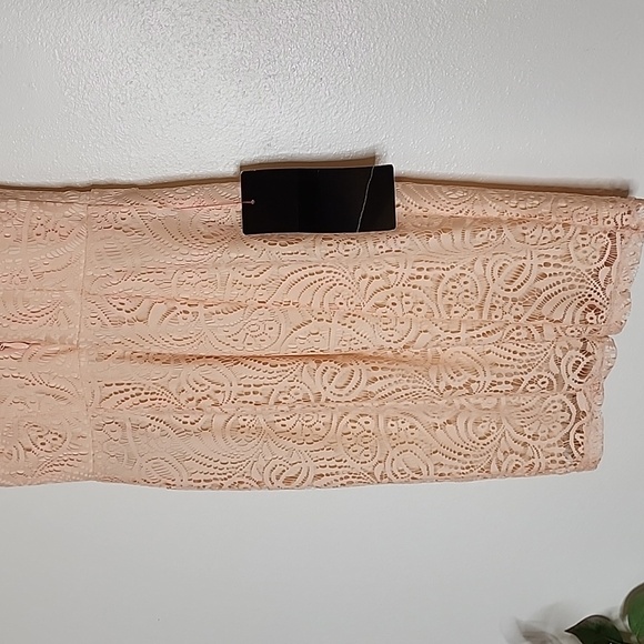 NEW Bebe Allie Deep V Neckline Lace Dress Bodycon Retro Summer Vintage Barbie - Picture 12 of 15